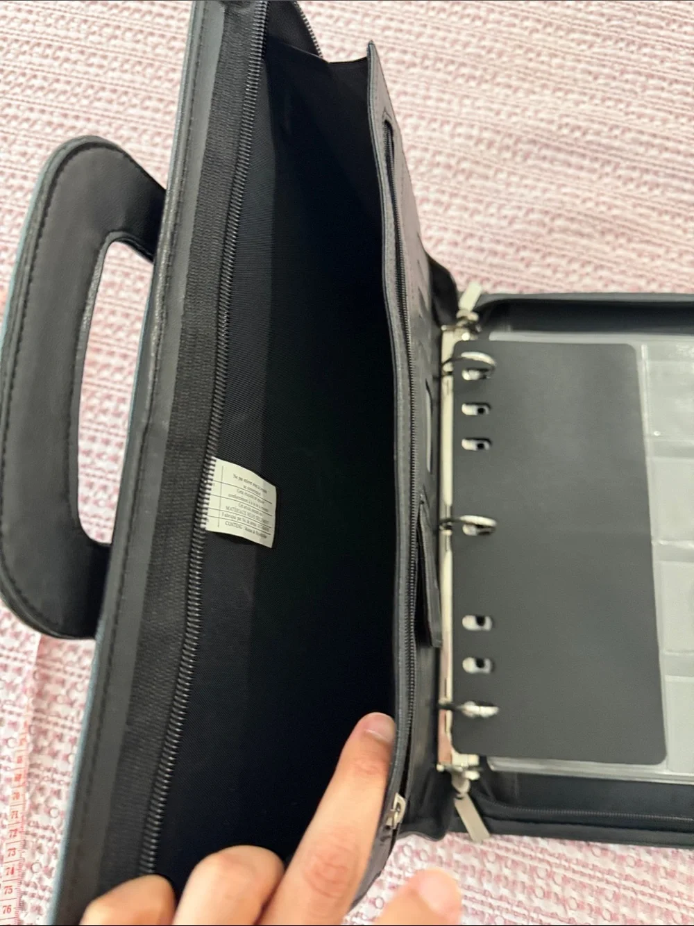 Structured Black Leather Briefcase for Men with Top Handle